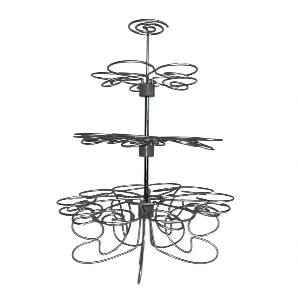 WILTON Cupcakes ‘N More Mini Dessert Stand Silvertone Metal